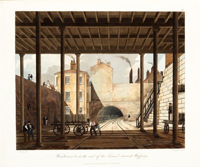 Magazzini ecc. alla fine del tunnel verso Wapping da Thomas Talbot Bury